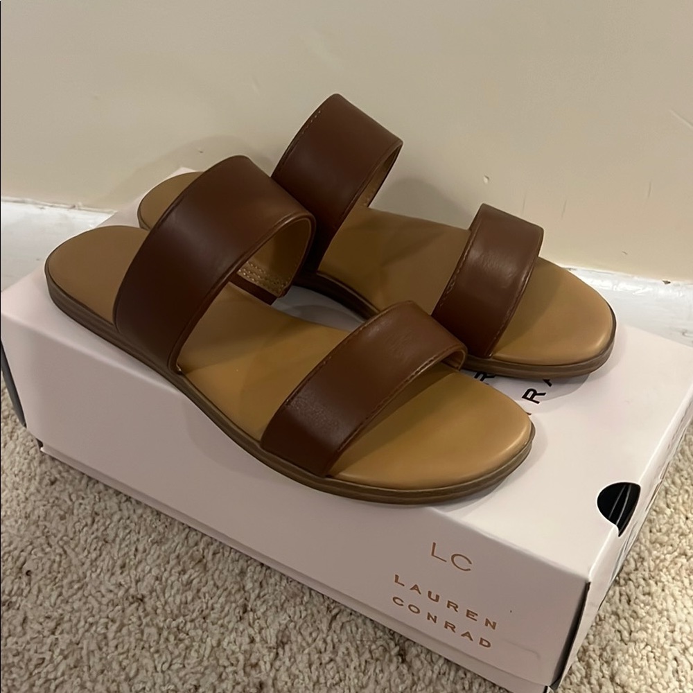 LC Lauren Conrad Brown Sandals Never Worn!